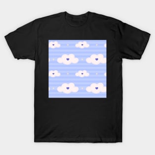 Cute pattern with clouds, stars and stripes T-Shirt